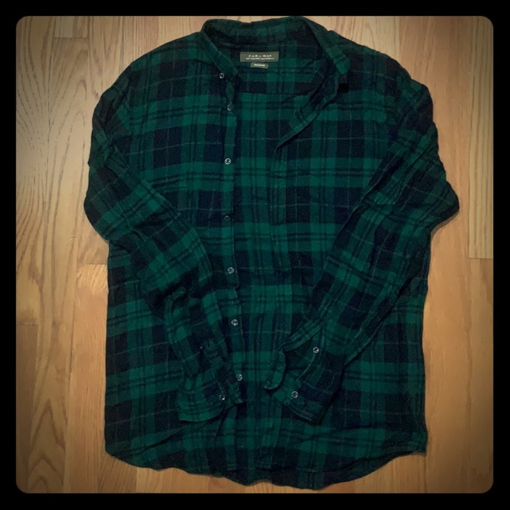 Green plaid flannel